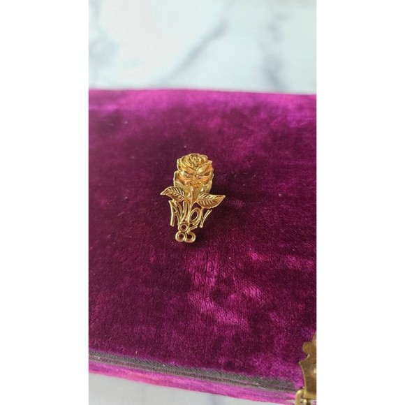 Vintage Gold Avon '85 Rose Pin - Picture 7 of 10